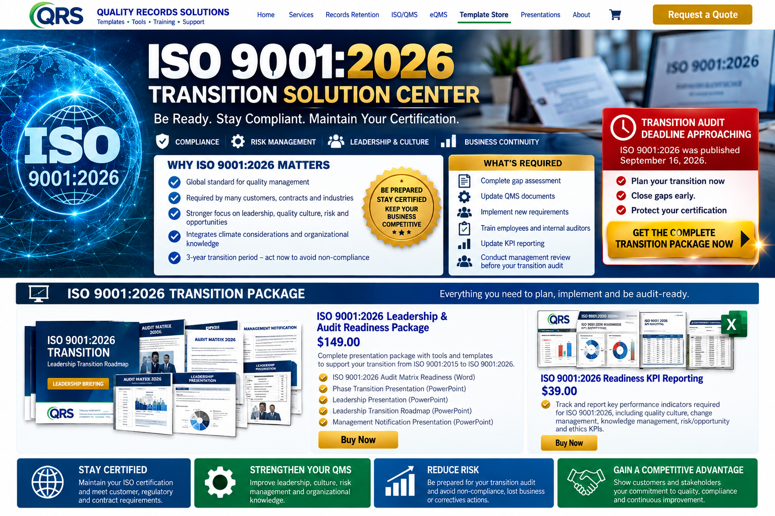 ISO 9001:2026 transition readiness services