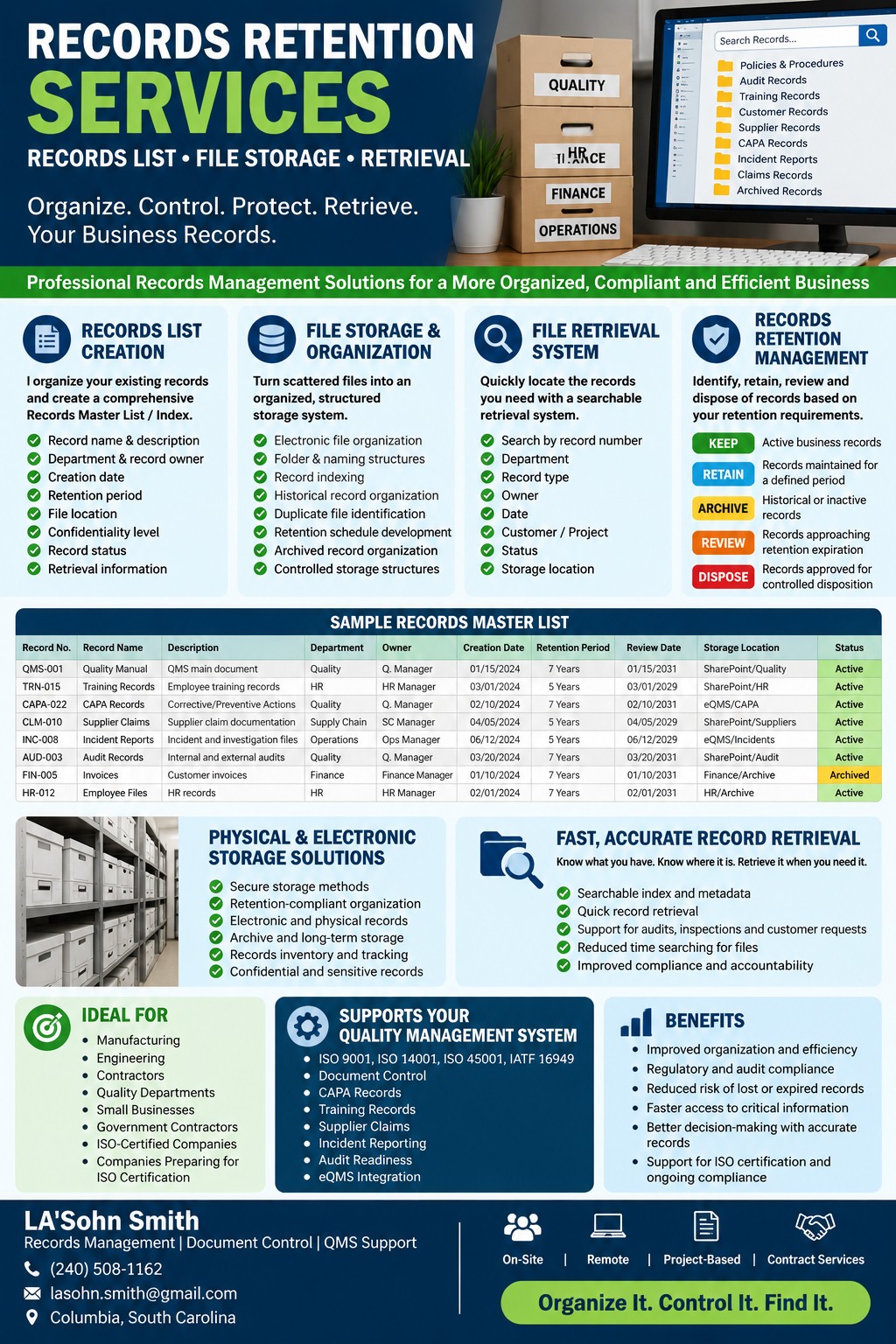 Quality Records Solutions Records Retention Services